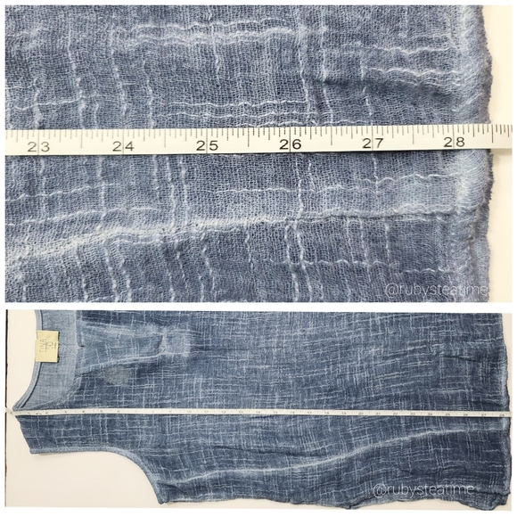 ANTHROPOLOGIE Tina + Jo Sleeveless Pullover Tunic, Side Slits, Lightweight Gauzy - Picture 7 of 8